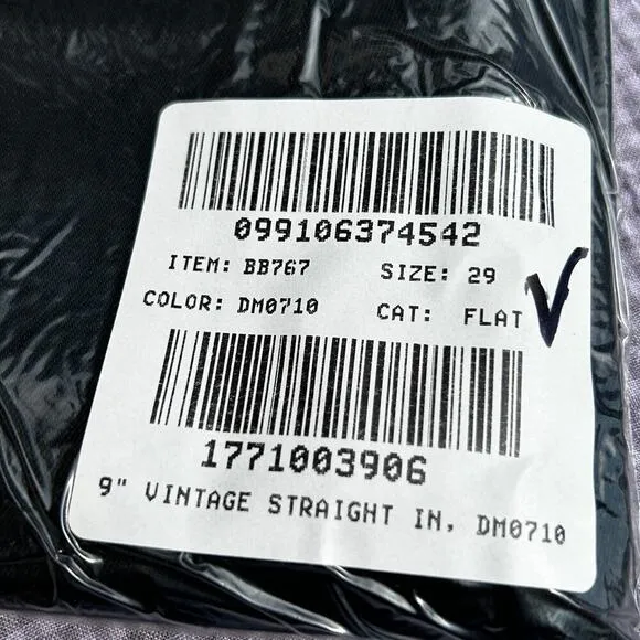 NWT J. Crew 9&quot; Vintage Slim Straight Jeans 29 8 Black High Rise J.Crew BB767