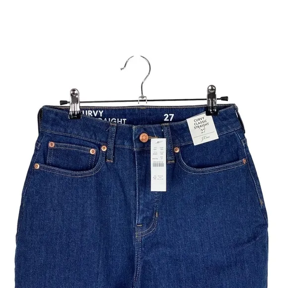NWT J Crew Curvy Classic Straight Leg High Rise Jeans Women’s Size 27