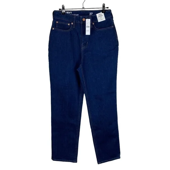 NWT J Crew Curvy Classic Straight Leg High Rise Jeans Women’s Size 27