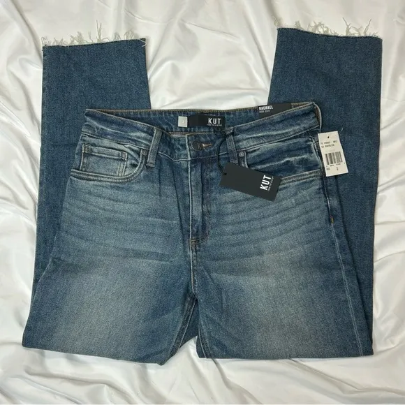 NWT - KUT From The Kloth, Rachael Ripped Raw Hem Mom Jean, 2