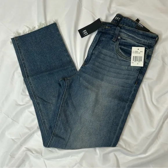 NWT - KUT From The Kloth, Rachael Ripped Raw Hem Mom Jean, 2