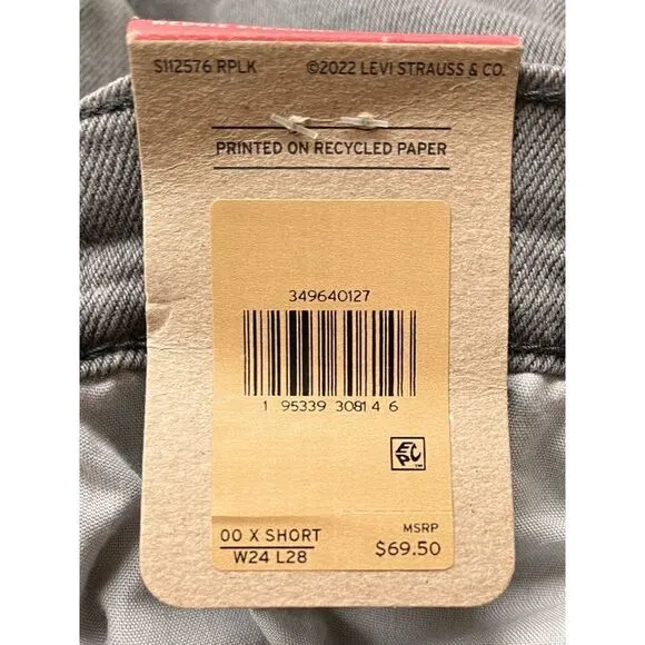 NWT Levi's Wedgie Straight Cropped Jeans in Cosmic Comet, Size 00 X Short, 24x28