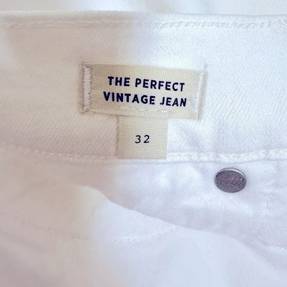 NWT Madewell The Perfect Vintage Jean White Size 32