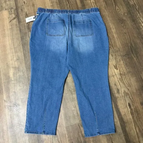 NWT Matilda Jane Good Hart Jeans Womens XXL 2XL Blue High Waist Straight Leg