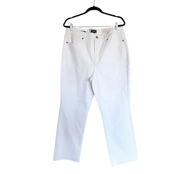 NWT NYDJ Marilyn Straight Ankle Jeans RELEASE HEM IN OPTIC WHITE