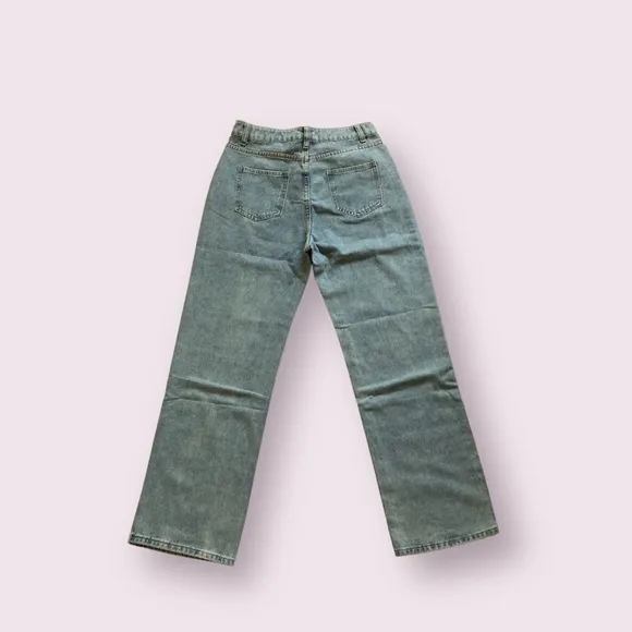 NWT oblique belt denim straight leg jeans by Commense in size Small
