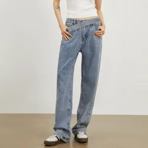 NWT oblique belt denim straight leg jeans by Commense in size Small