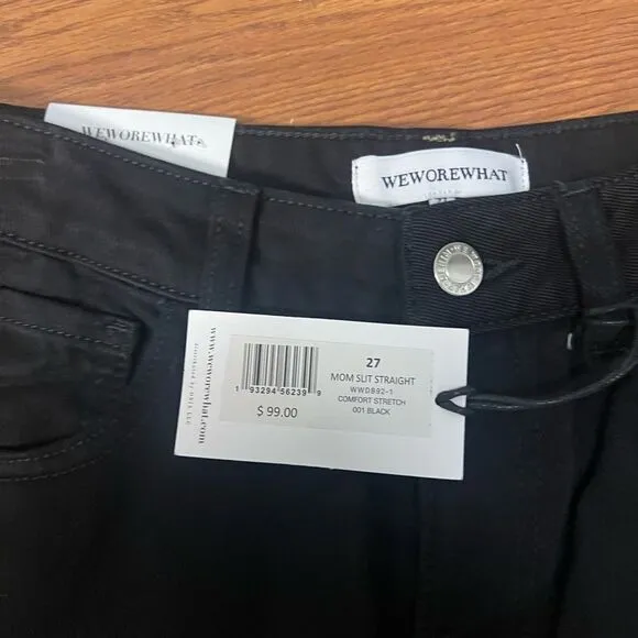 NWT WEWOREWHAT MOM SLIT JEANS