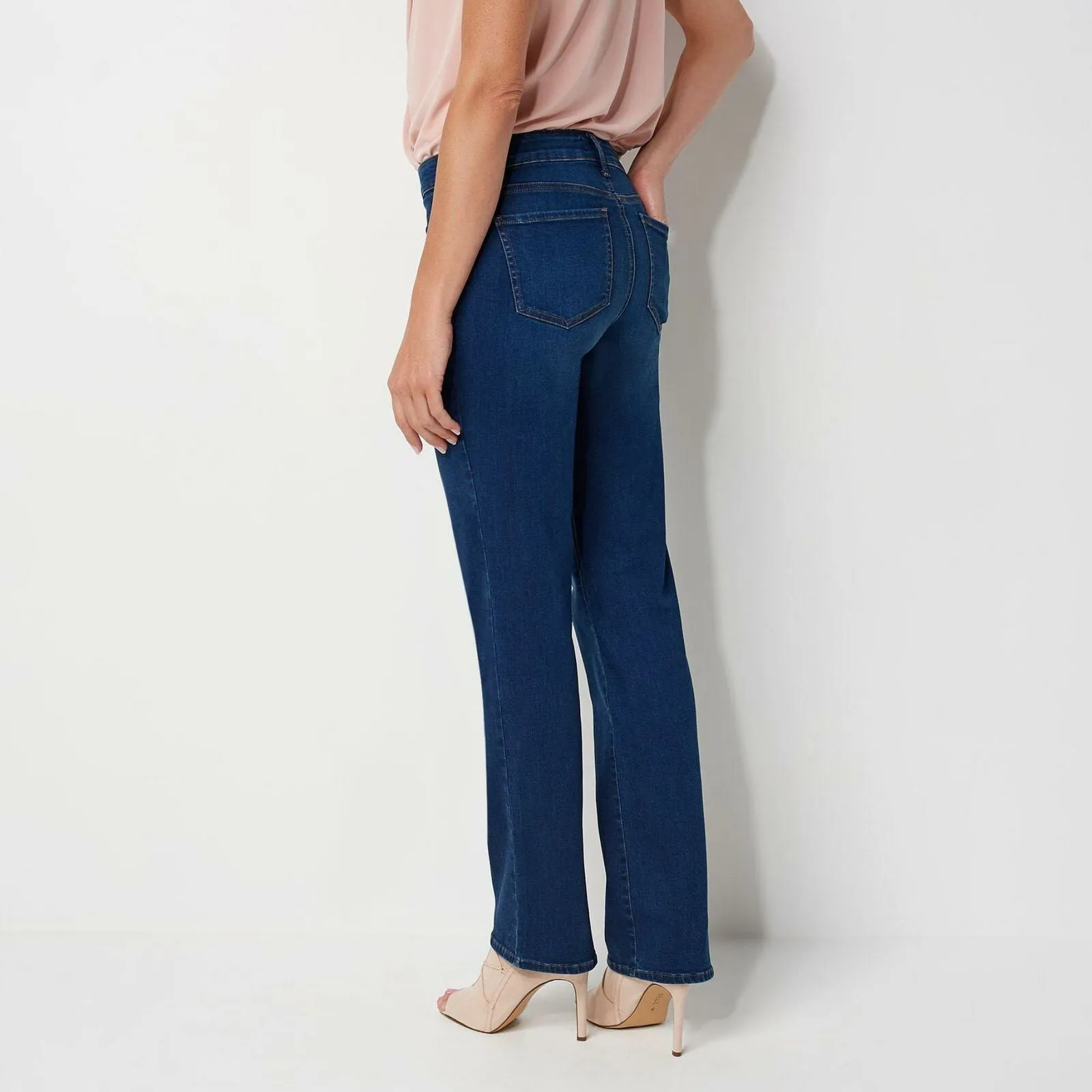 NYDJ Petite Marilyn Straight-Leg Jeans With Double Button Closure