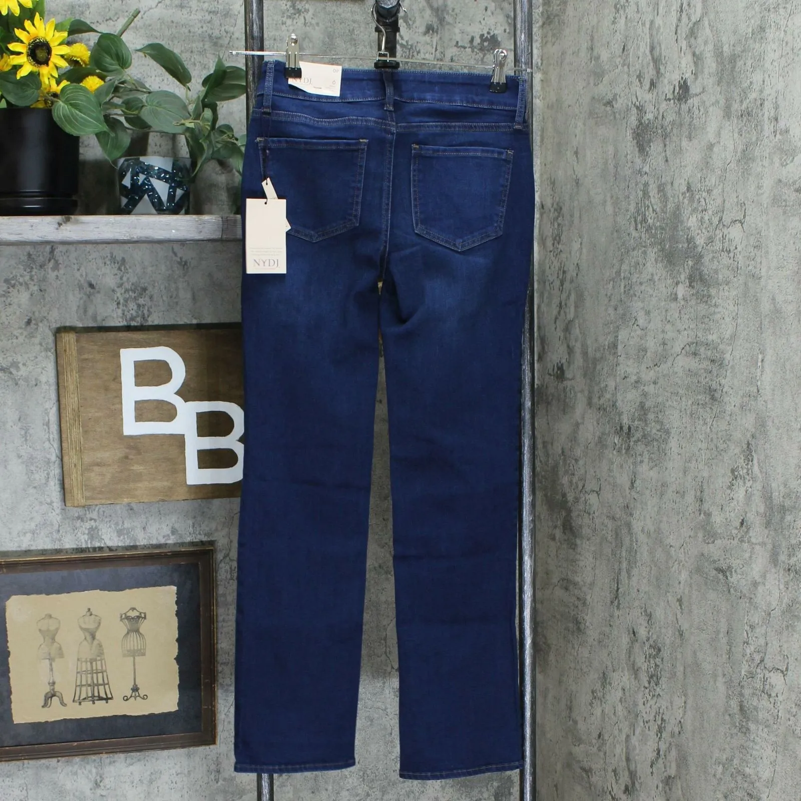 NYDJ Petite Marilyn Straight-Leg Jeans With Double Button Closure