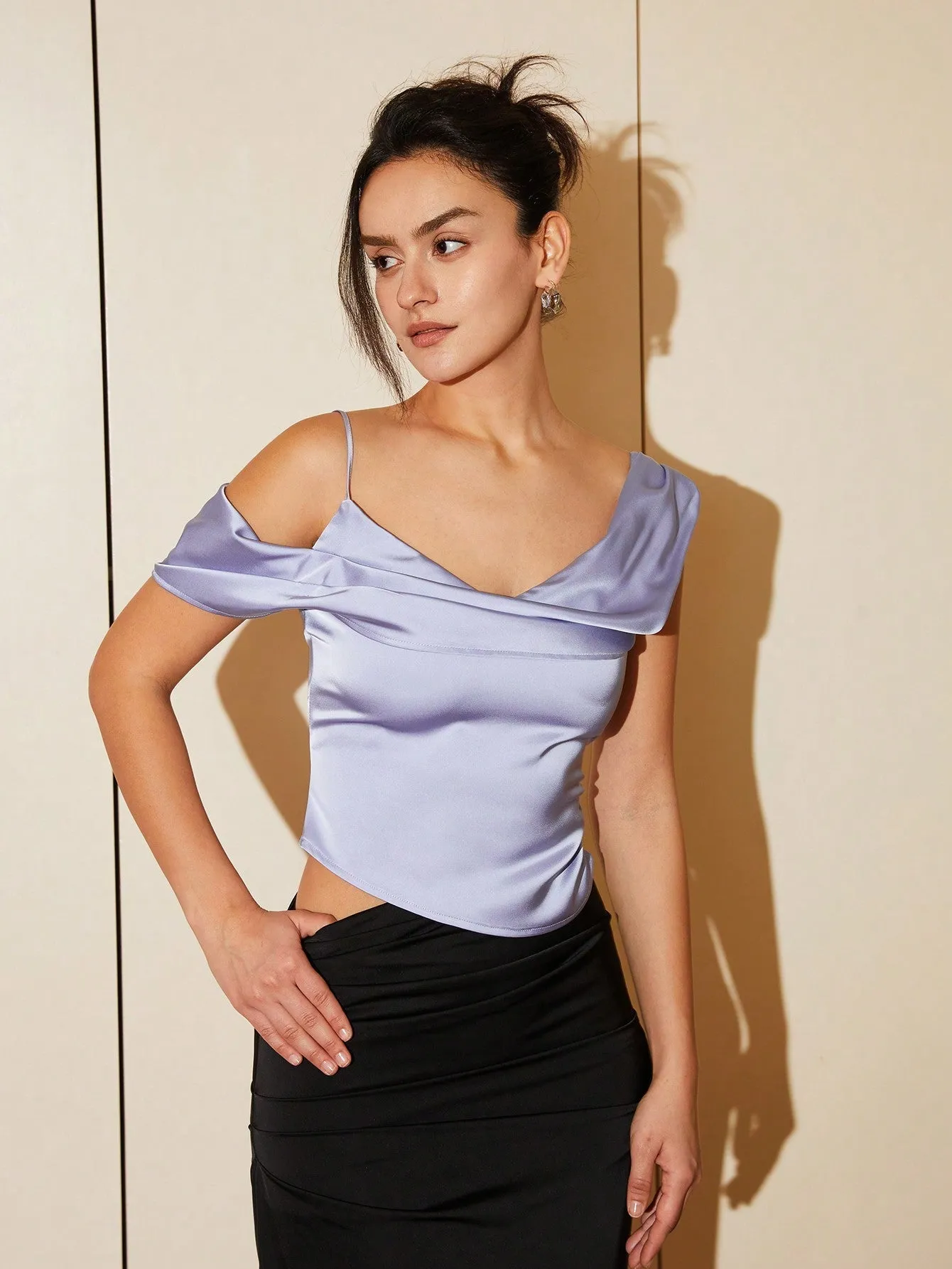 Off Shoulder Satin Top