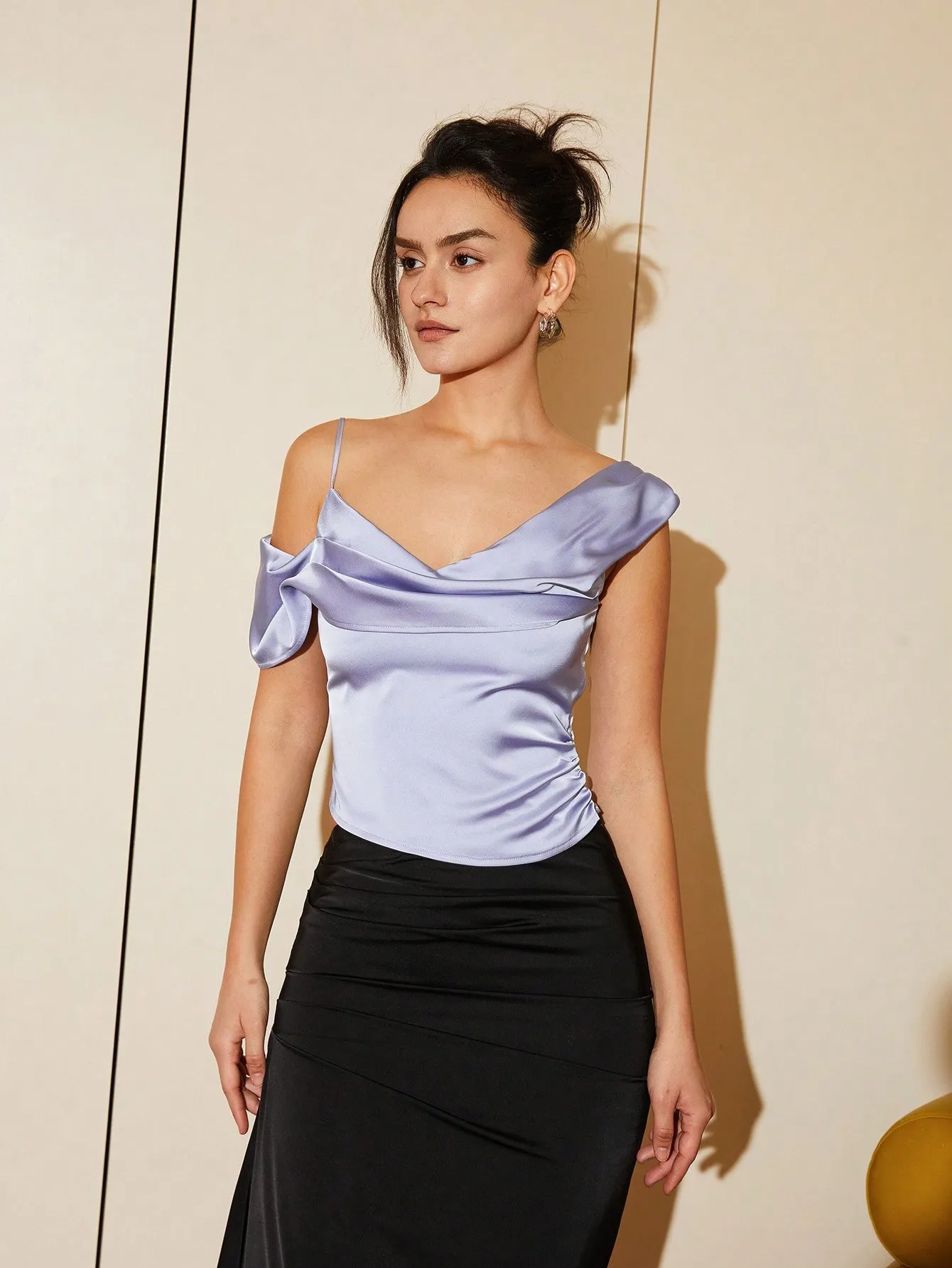 Off Shoulder Satin Top