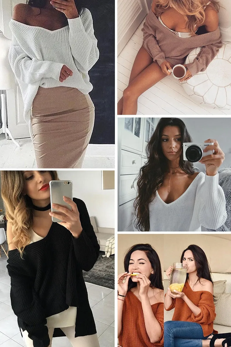 Oversize V Neck  Sweater