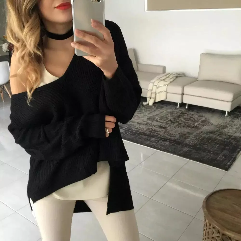 Oversize V Neck  Sweater