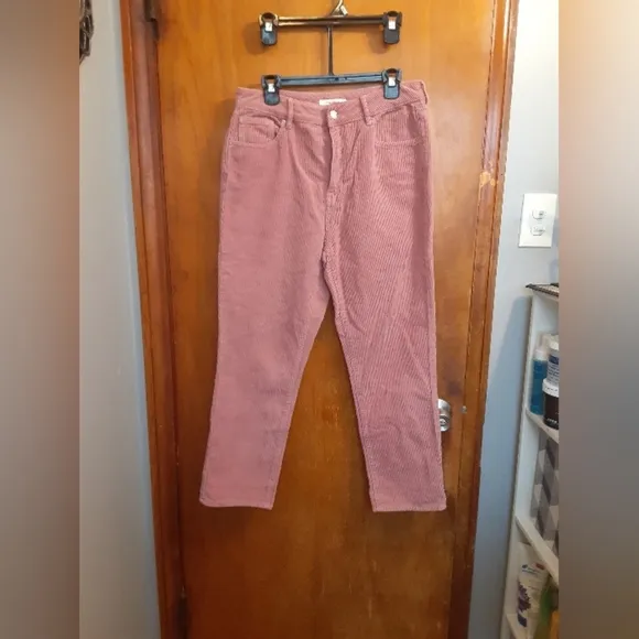 Pacsun NWT Women's Corduroy Rose Pink Mom Jeans 100%Cotton Size 30