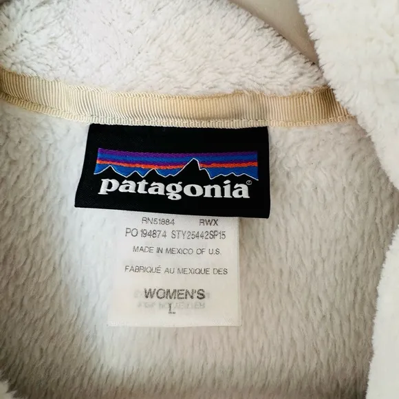 Patagonia Re-Tool Snap-T Fleece Polartec Pullover Cream White Size Large