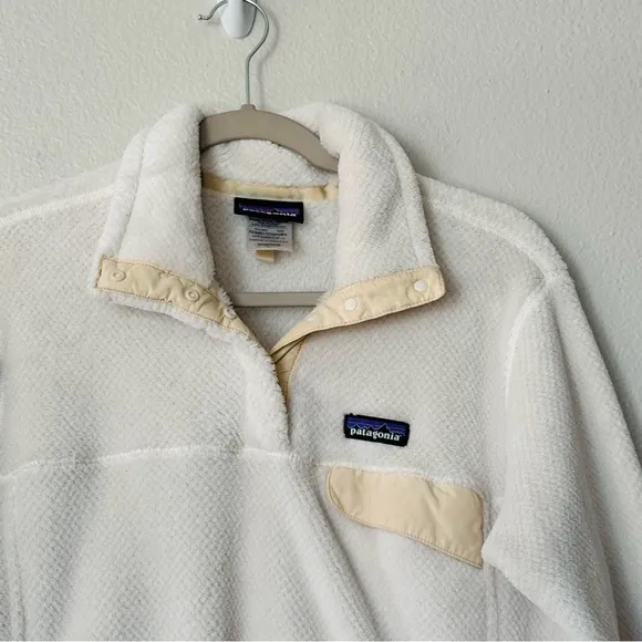 Patagonia Re-Tool Snap-T Fleece Polartec Pullover Cream White Size Large