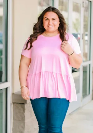 Pep in My Step Peplum in Pink