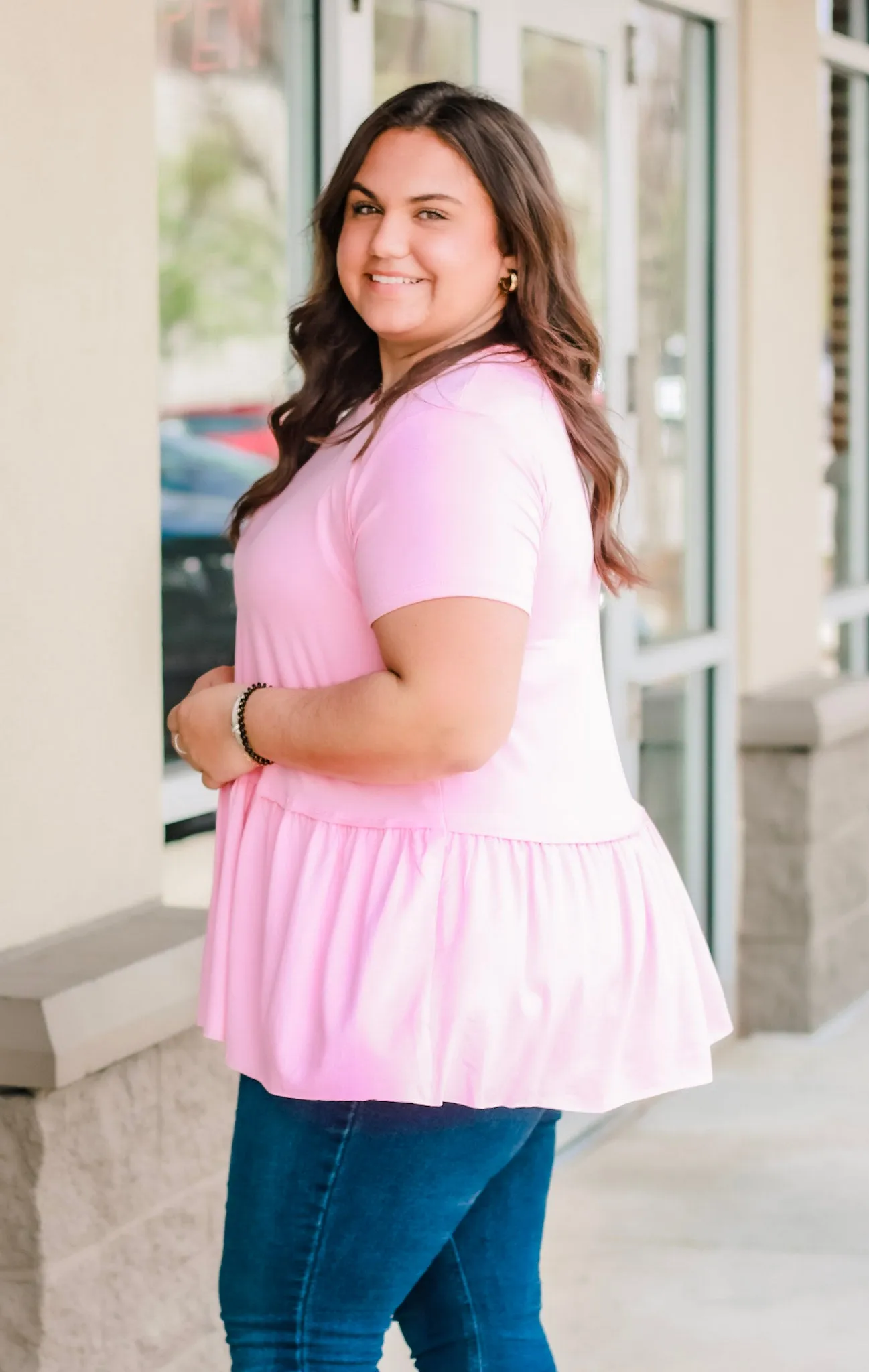 Pep in My Step Peplum in Pink