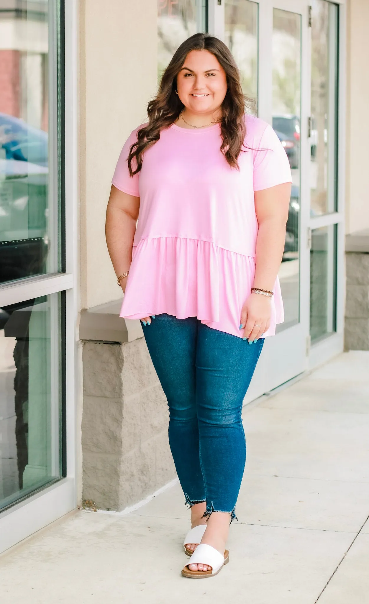 Pep in My Step Peplum in Pink