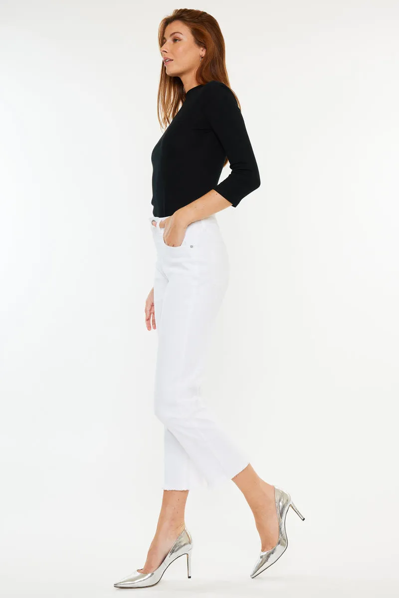 Peppermint High Rise Cropped Straight Leg Jeans