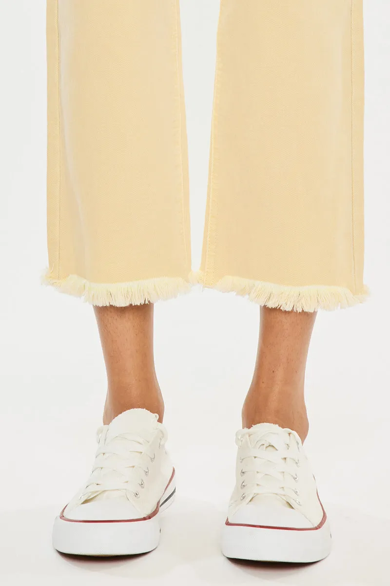 Peppermint High Rise Cropped Straight Leg Jeans