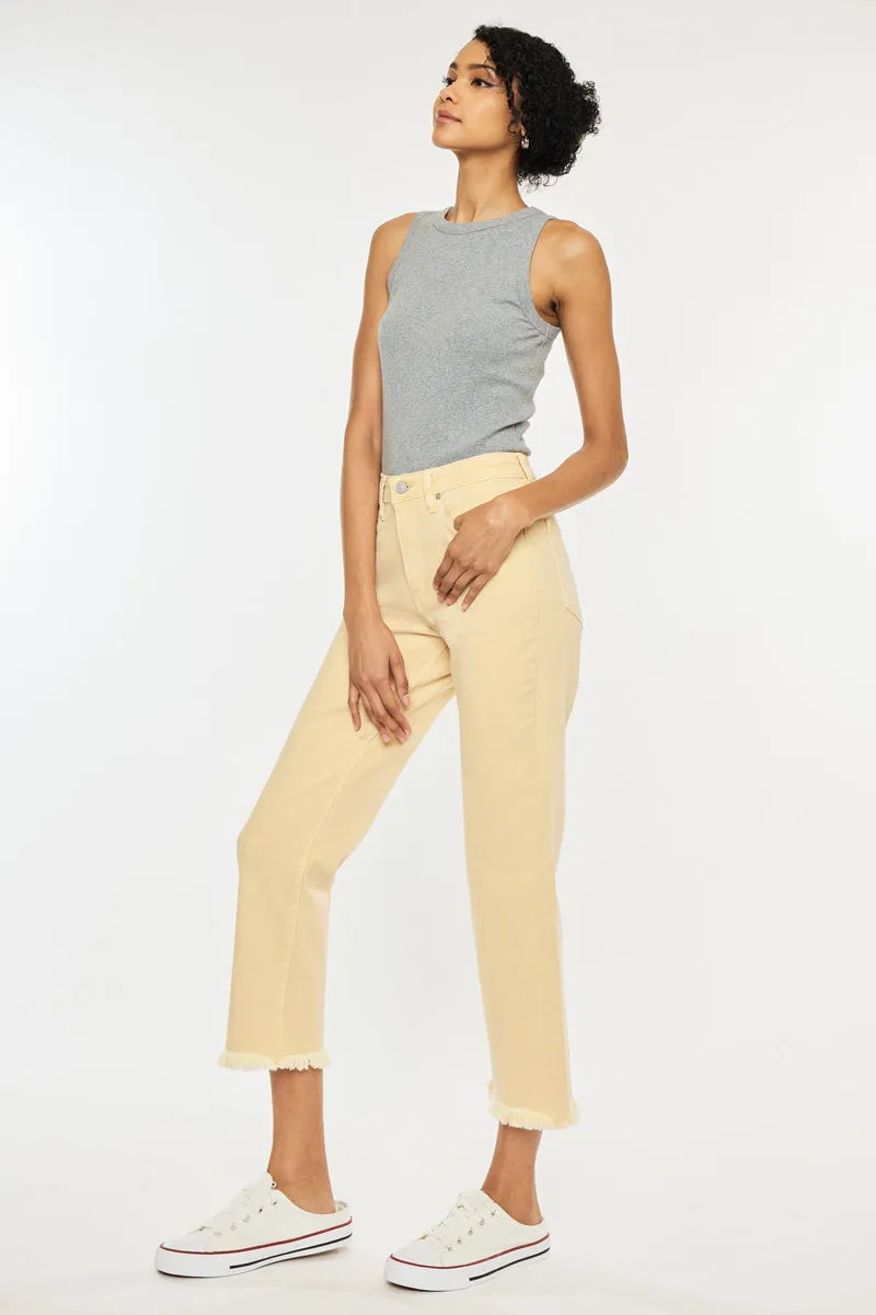 Peppermint High Rise Cropped Straight Leg Jeans