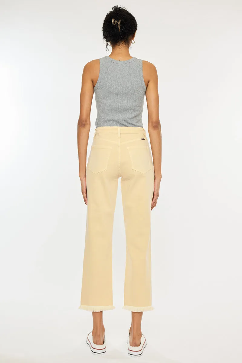 Peppermint High Rise Cropped Straight Leg Jeans