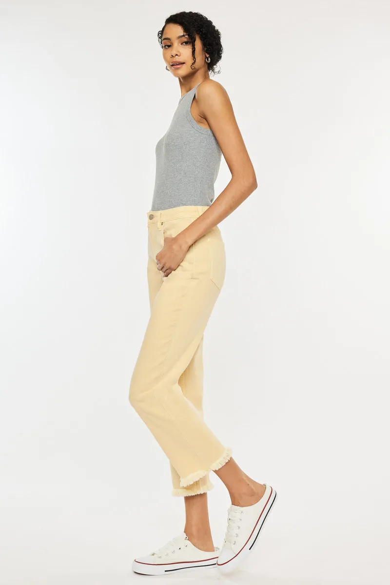 Peppermint High Rise Cropped Straight Leg Jeans
