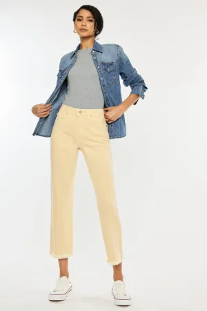 Peppermint High Rise Cropped Straight Leg Jeans