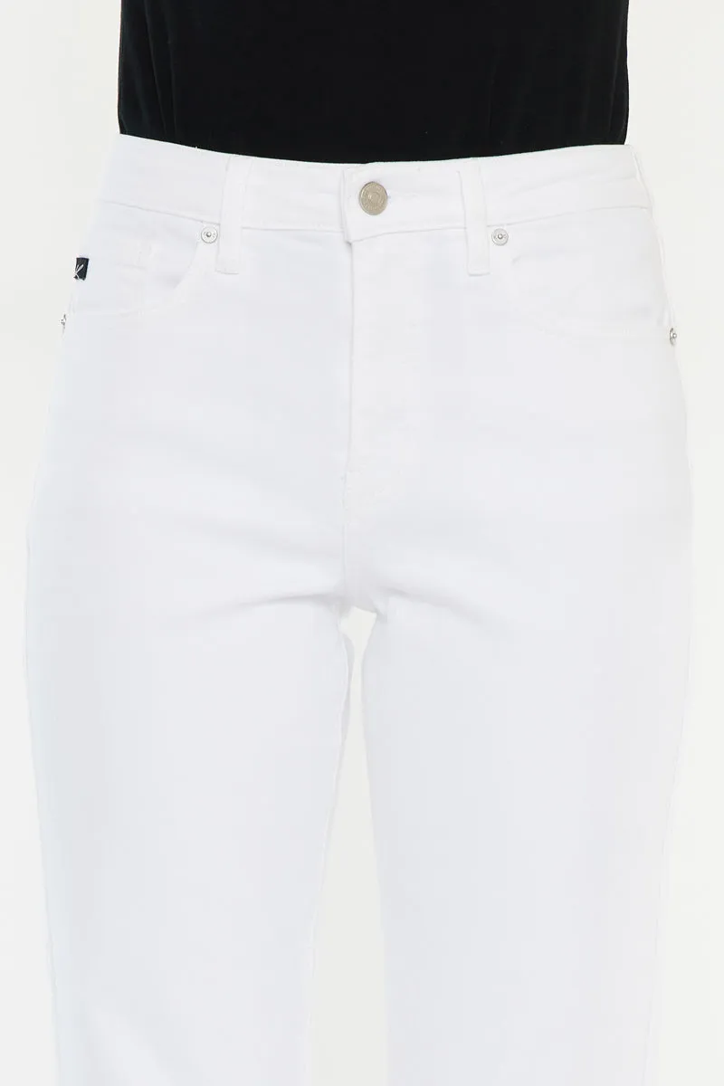 Peppermint High Rise Cropped Straight Leg Jeans