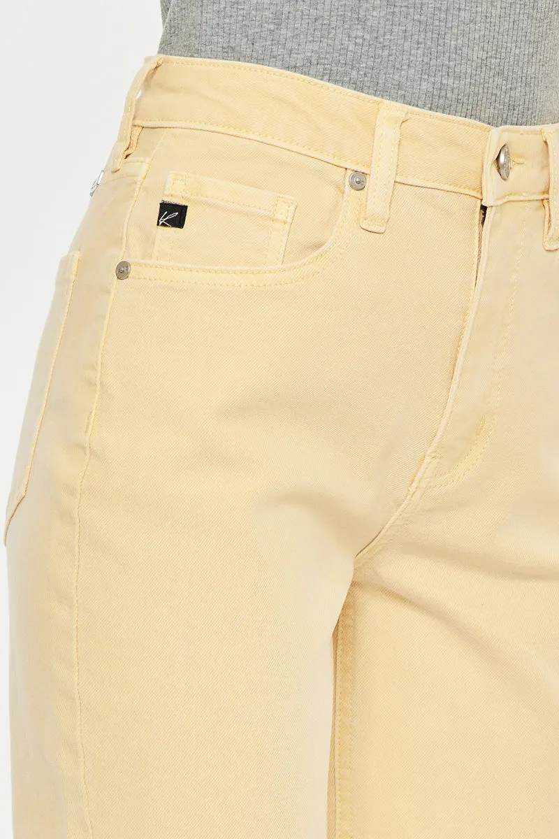 Peppermint High Rise Cropped Straight Leg Jeans