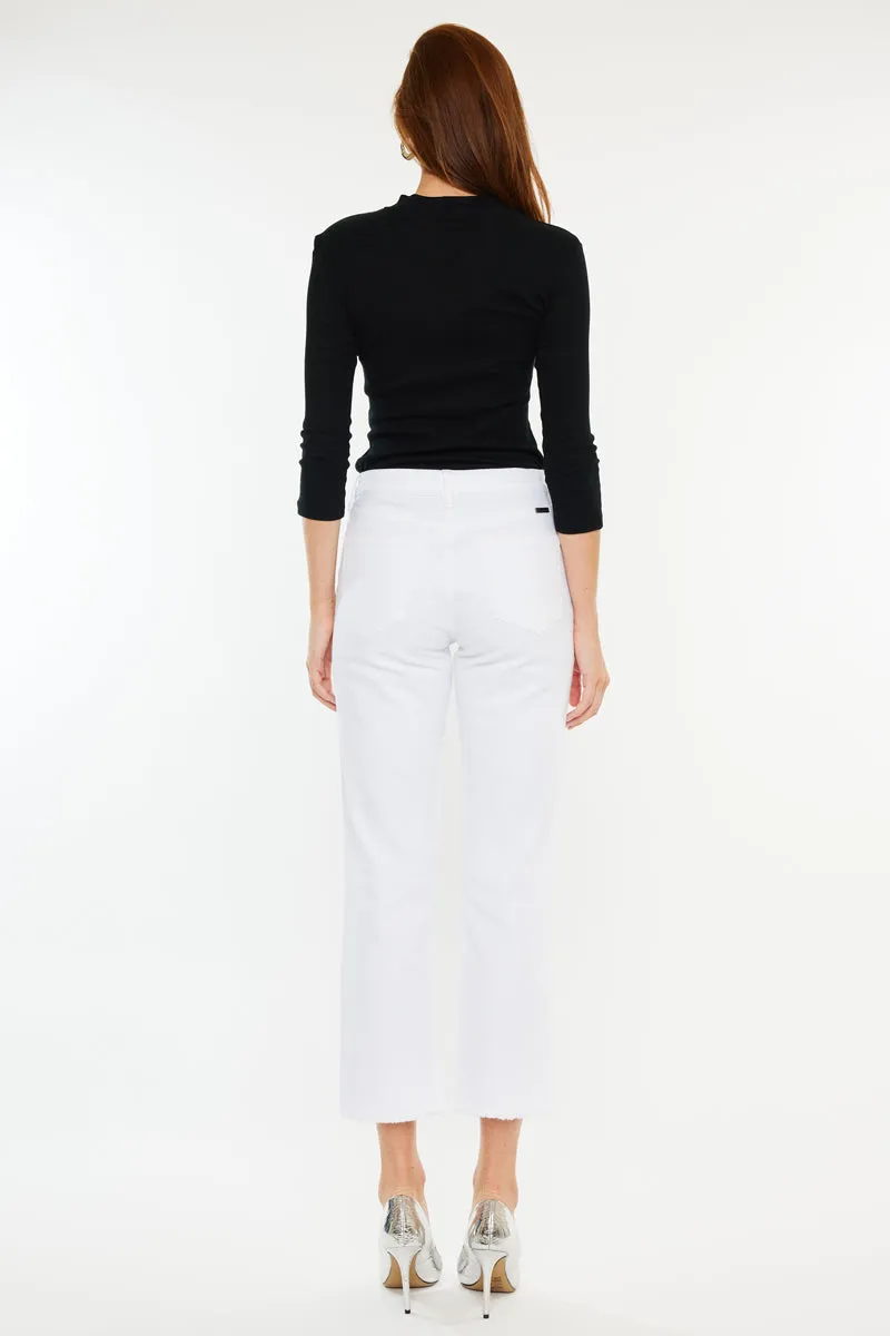 Peppermint High Rise Cropped Straight Leg Jeans