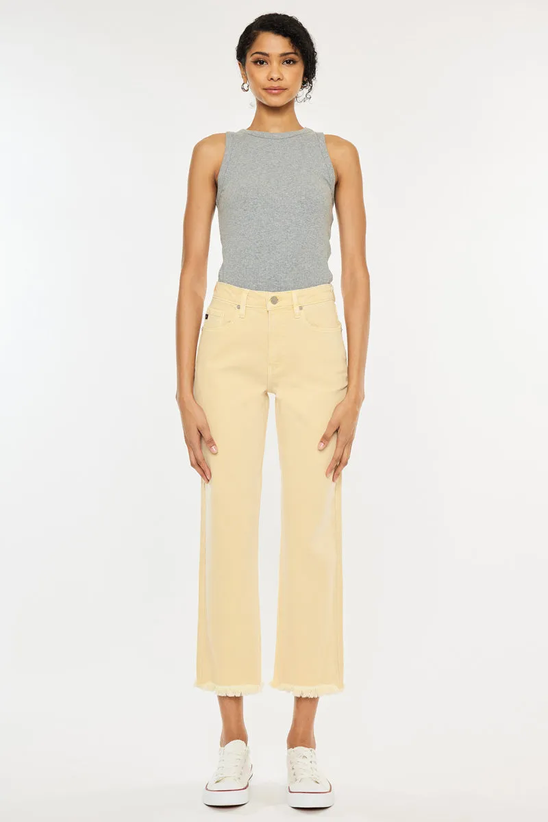 Peppermint High Rise Cropped Straight Leg Jeans