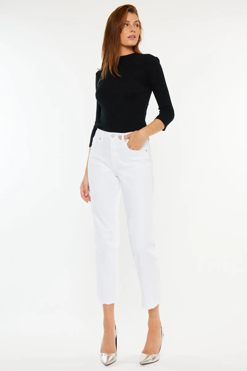 Peppermint High Rise Cropped Straight Leg Jeans