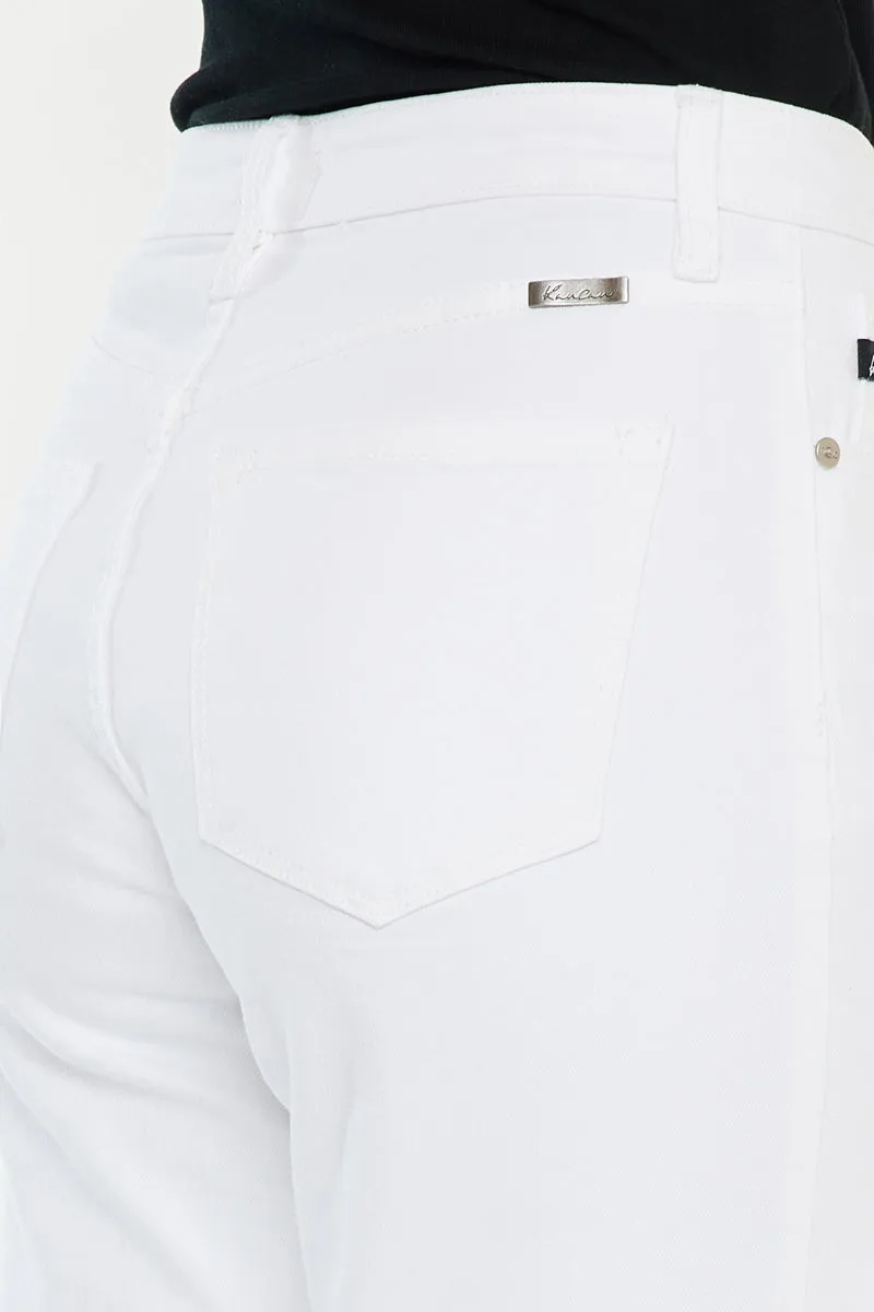 Peppermint High Rise Cropped Straight Leg Jeans