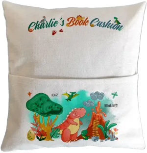 Personalised Dinosaur T-Rex Book Pillow