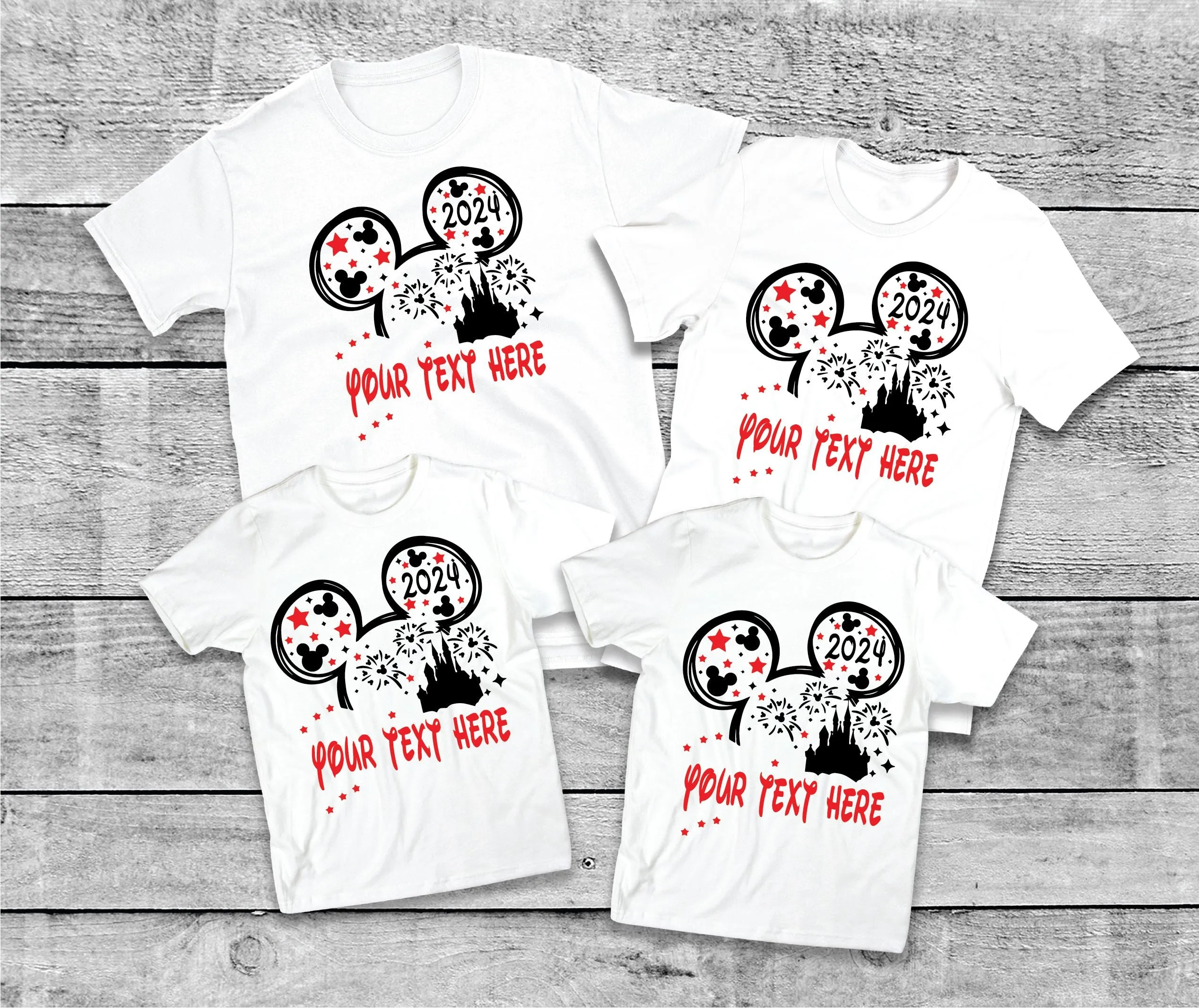 Personalised Family Matching Holiday Mouse T-shirts