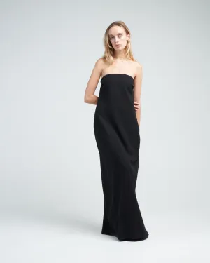 petra strapless gown - black