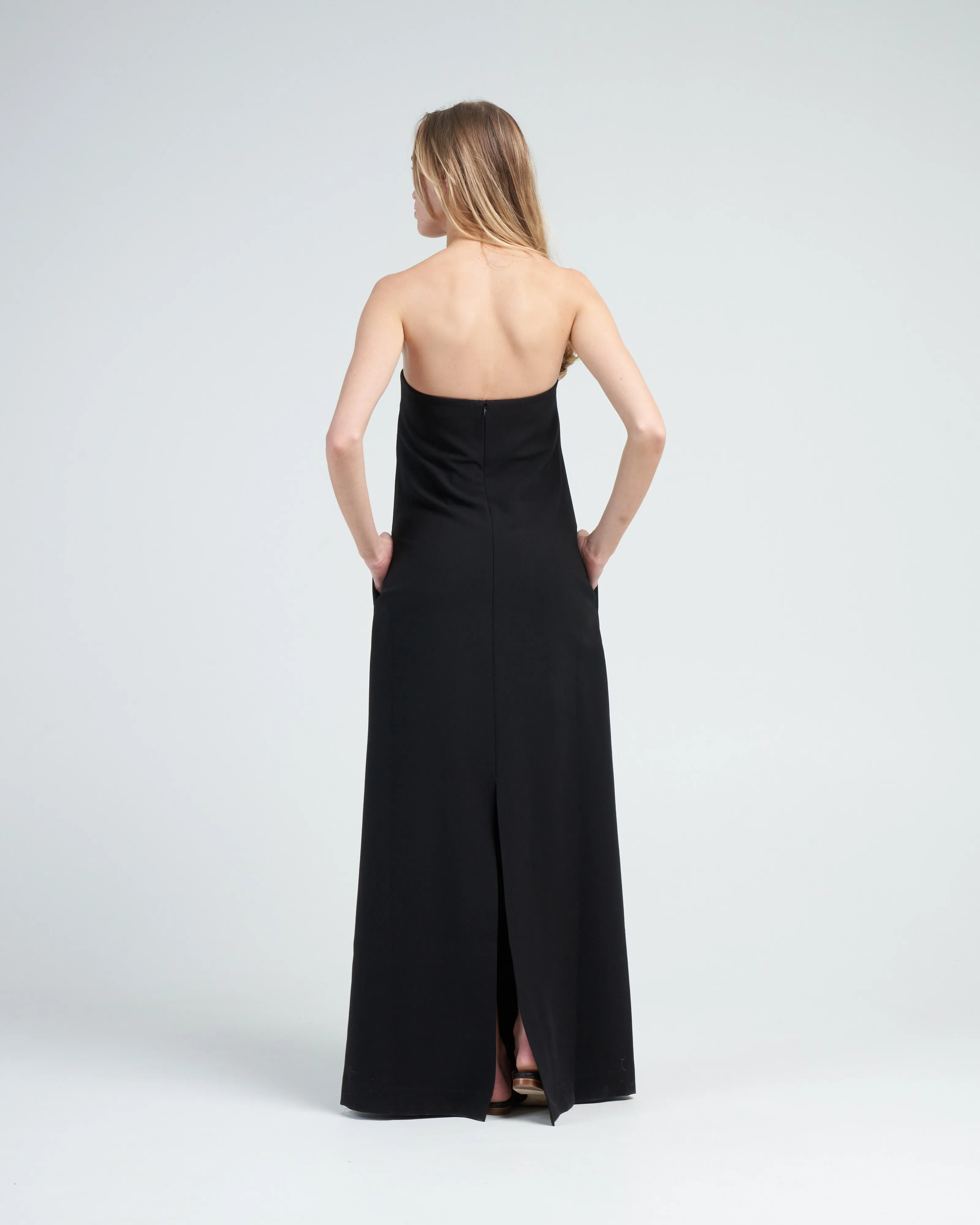 petra strapless gown - black