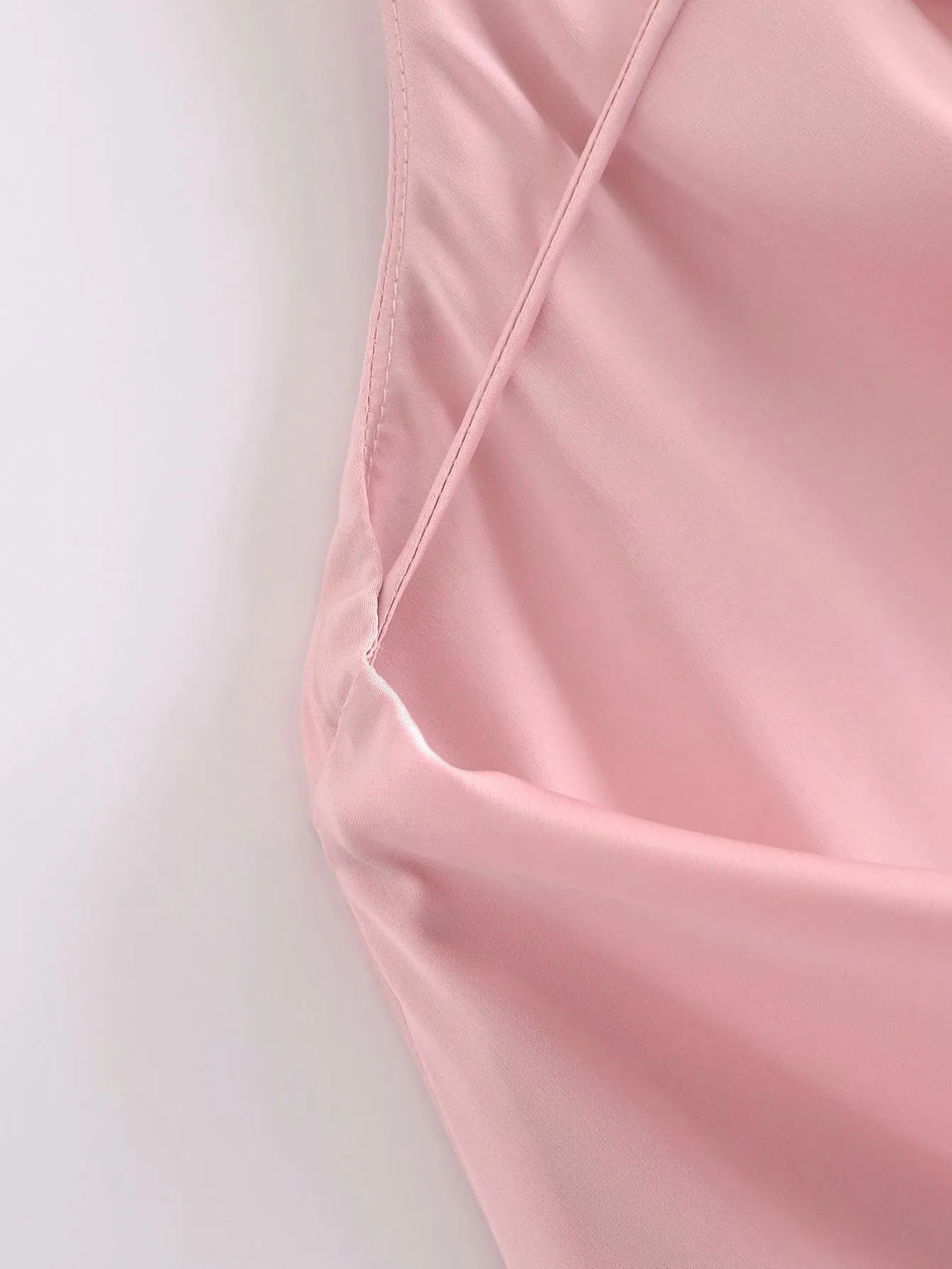 Pink Silk Satin Backless Party Mini Dresses