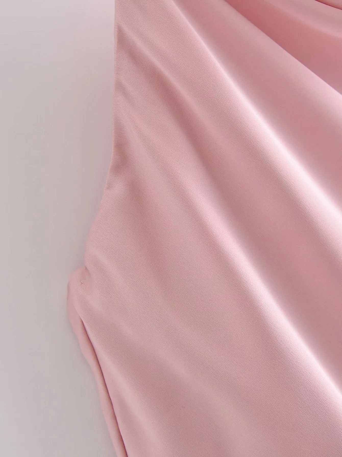 Pink Silk Satin Backless Party Mini Dresses