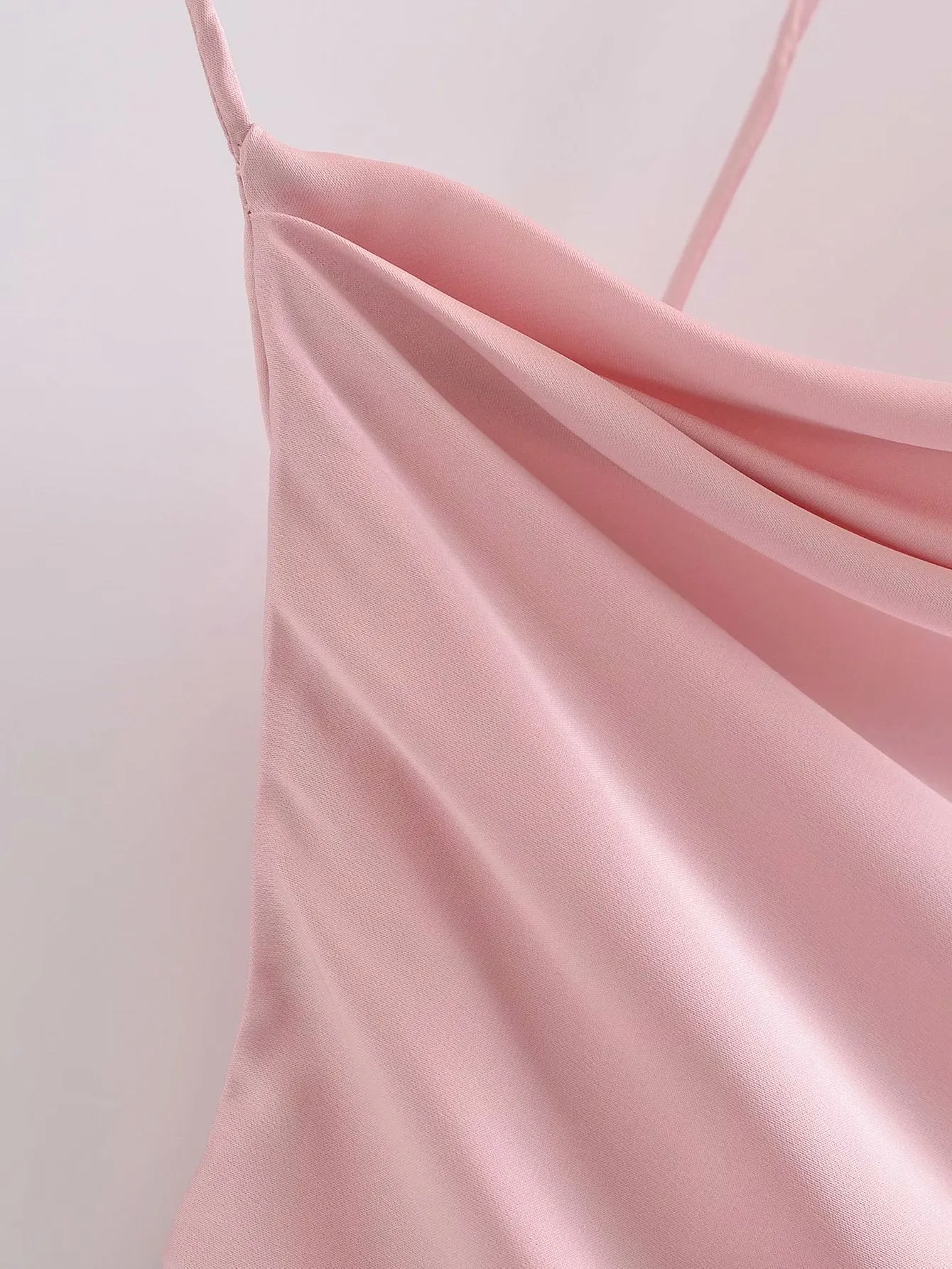 Pink Silk Satin Backless Party Mini Dresses