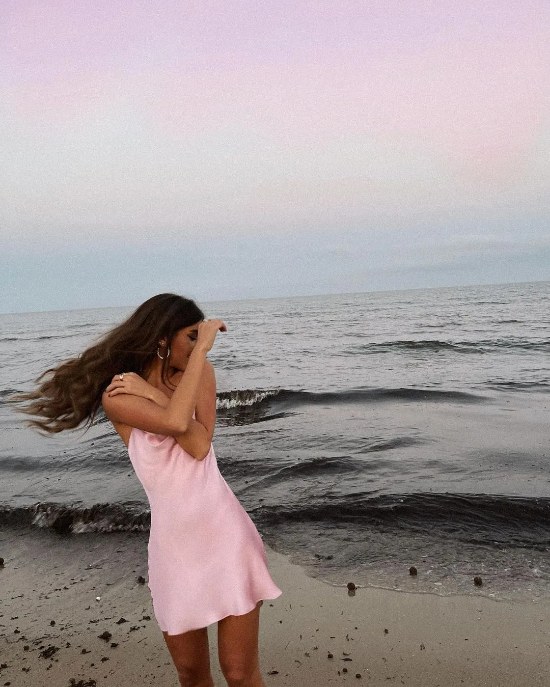 Pink Silk Satin Backless Party Mini Dresses