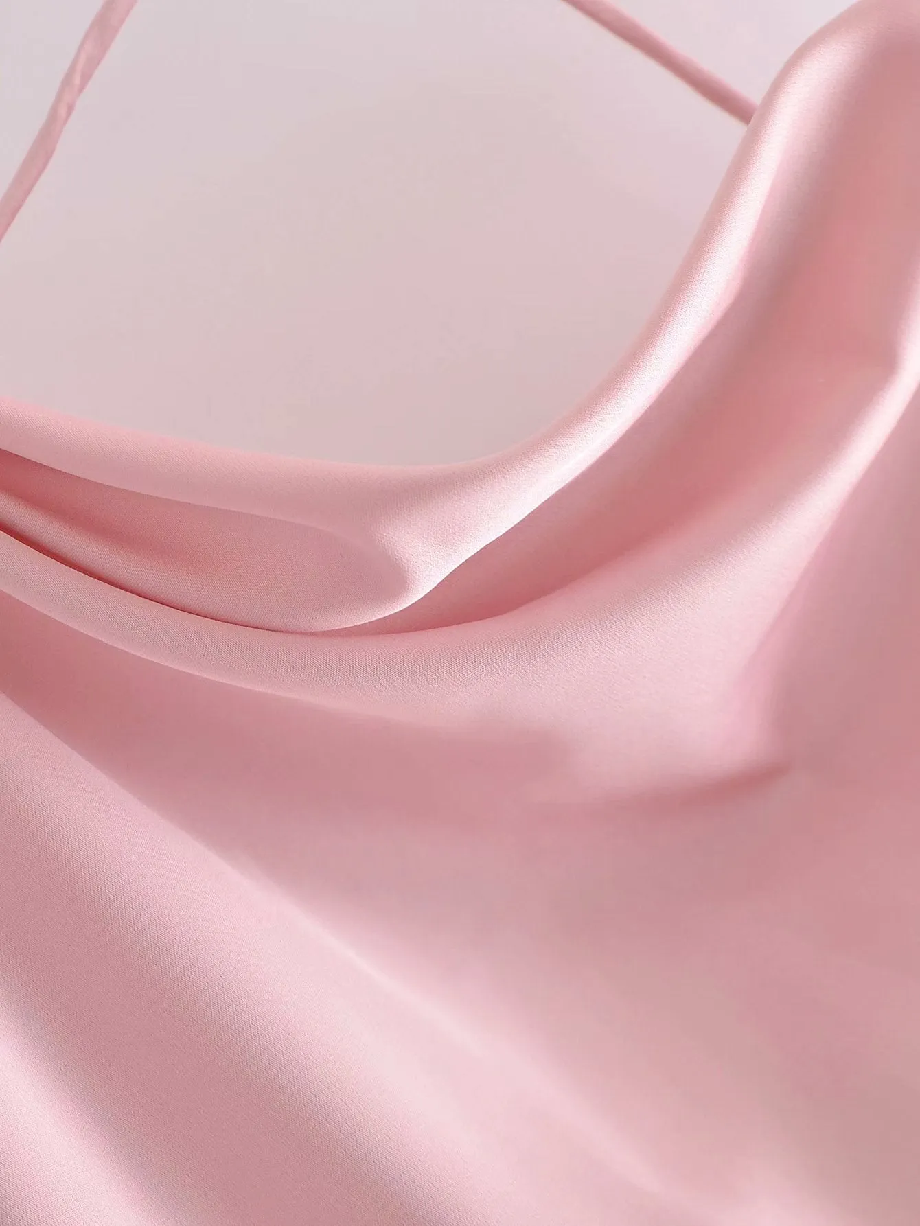 Pink Silk Satin Backless Party Mini Dresses