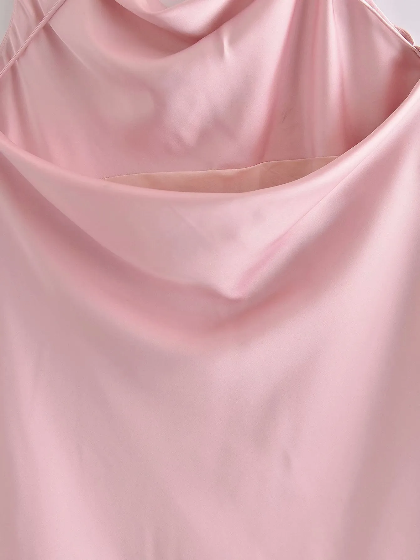 Pink Silk Satin Backless Party Mini Dresses
