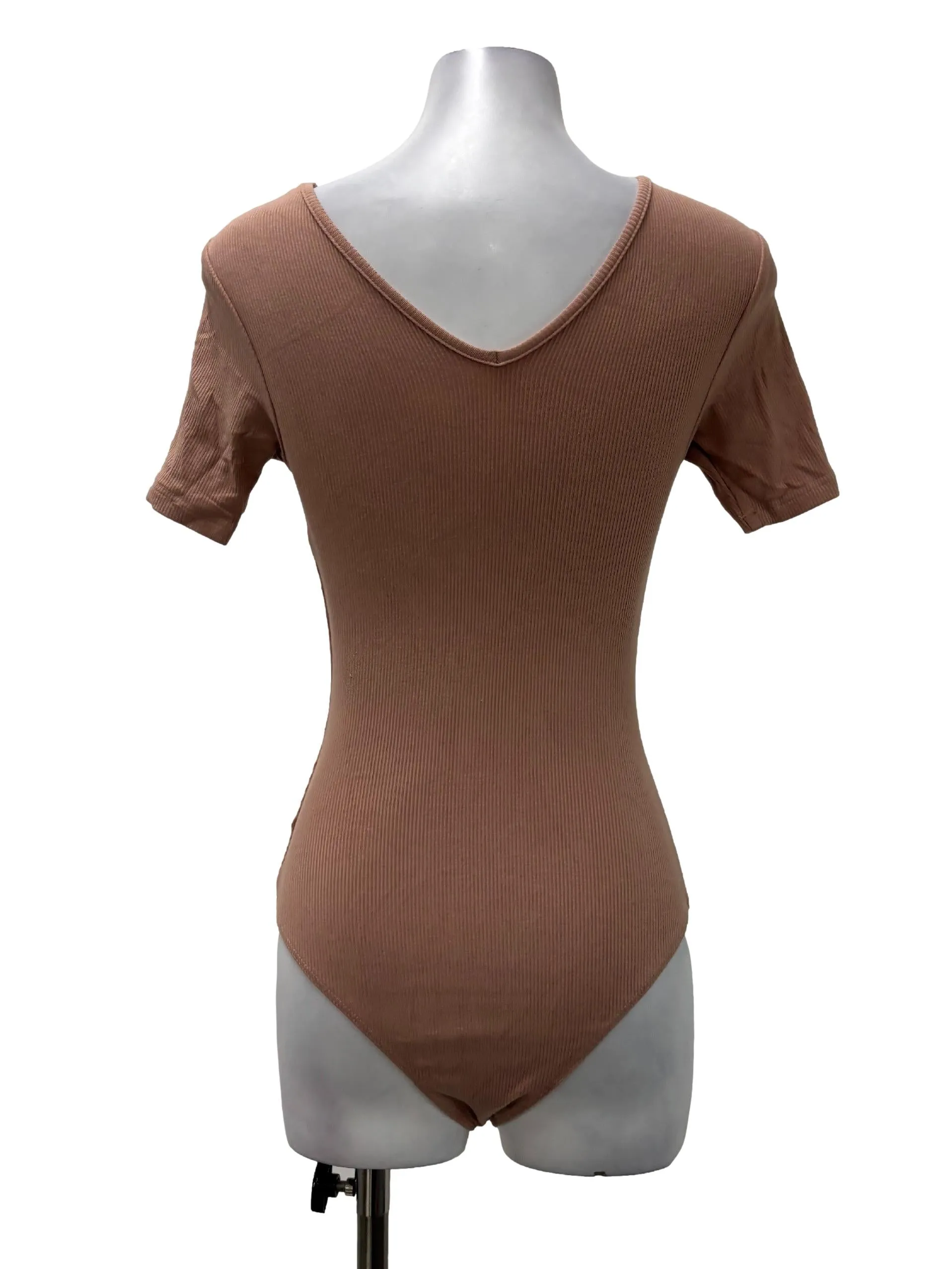 Pinkish Nude Ribbed Bodysuit TCL