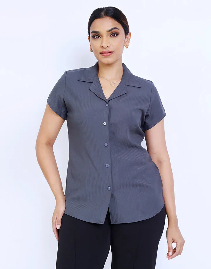 Plain Blazer Collared Blouse