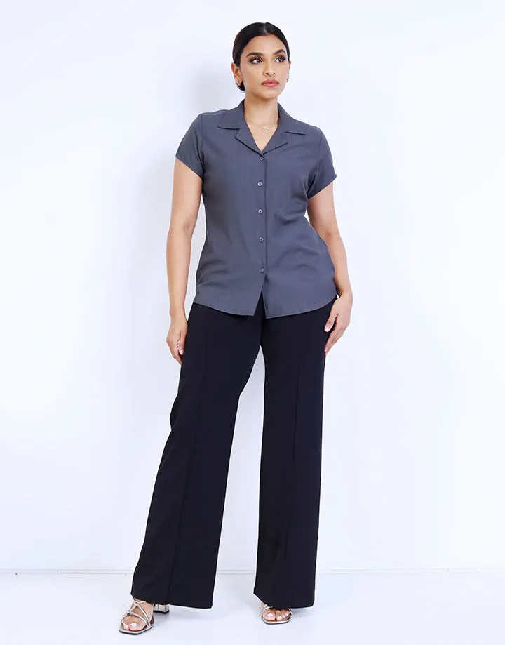 Plain Blazer Collared Blouse