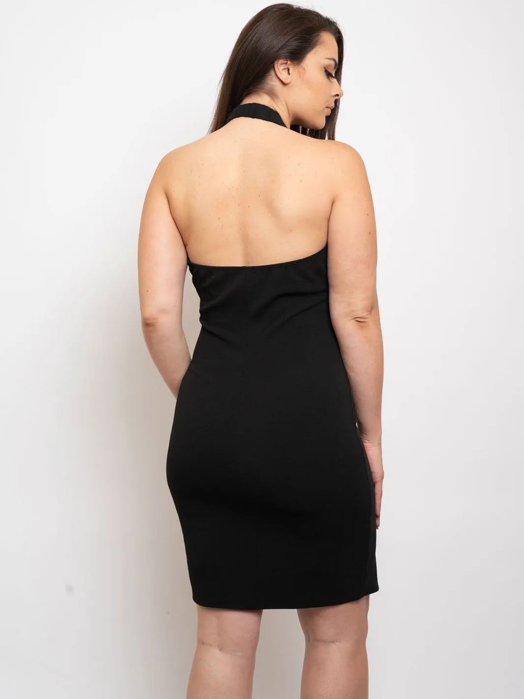 PLUS SIZE HALTER DRESS